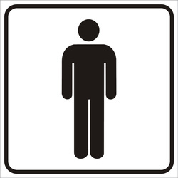 Tabliczka informacyjna aluminiowa, piktogram toaleta męska