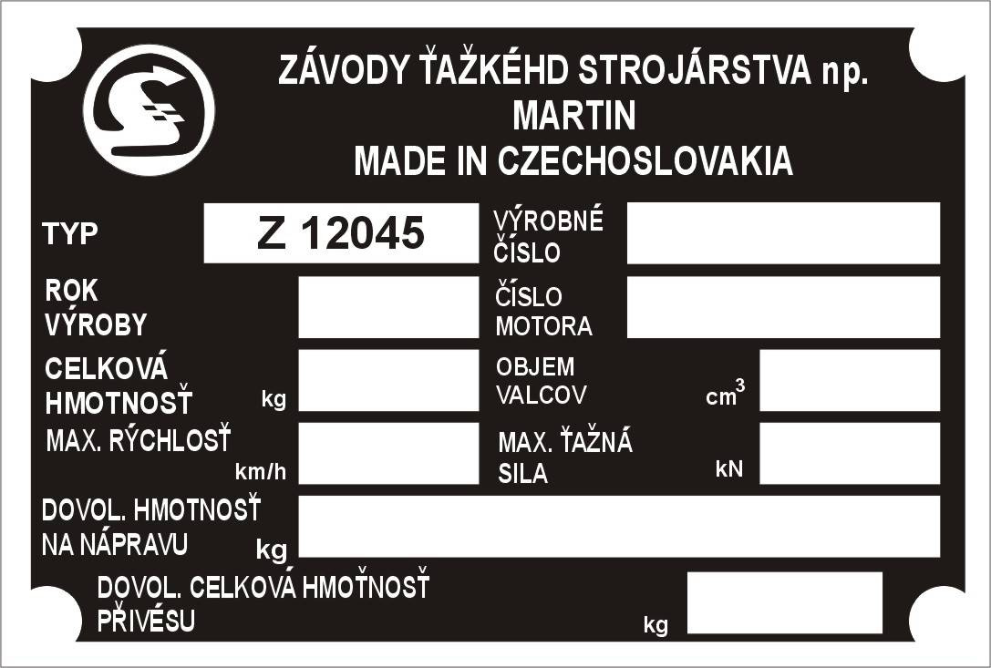 Tabliczka znamionowa ZTS 12045 | Tabliczki znamionowe  Tabliczki