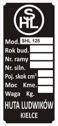 Tabliczka znamionowa SHL 12 M04 U48 KIELCE