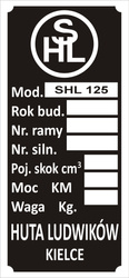 Tabliczka znamionowa SHL M04 Kielce wzór nr1