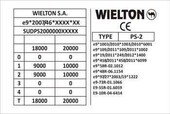 Tabliczka znamionowa Wielton Type PS-2