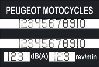 Tabliczka znamionowa do motocykli Peugeot Motocycles z grawerem