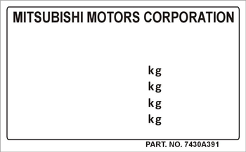 Tabliczka znamionowa do pojazdów Mitsubishi Motors Corporation czysta