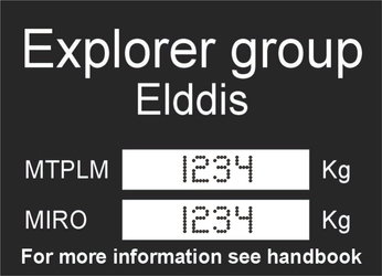 Tabliczka znamionowa do pojazdów i maszyn marki ELDDIS wzór II z grawerem